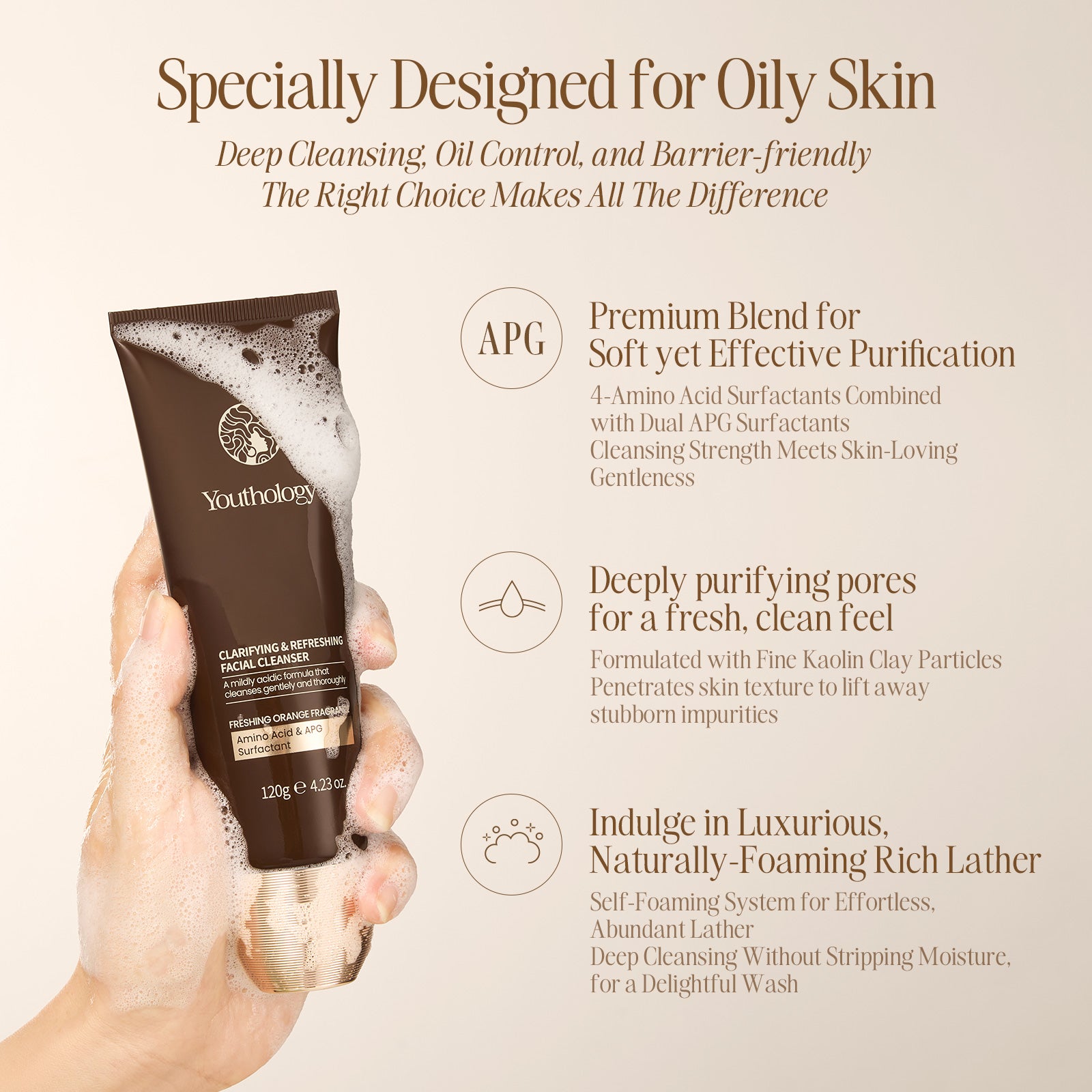 Youthology Clarifying'& Refreshing'Facial Cleanser 120g